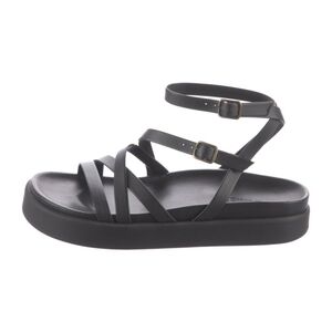ba&sh Chana Women's Size 8 (38) Black Leather Strappy Ankle Platform Sandals